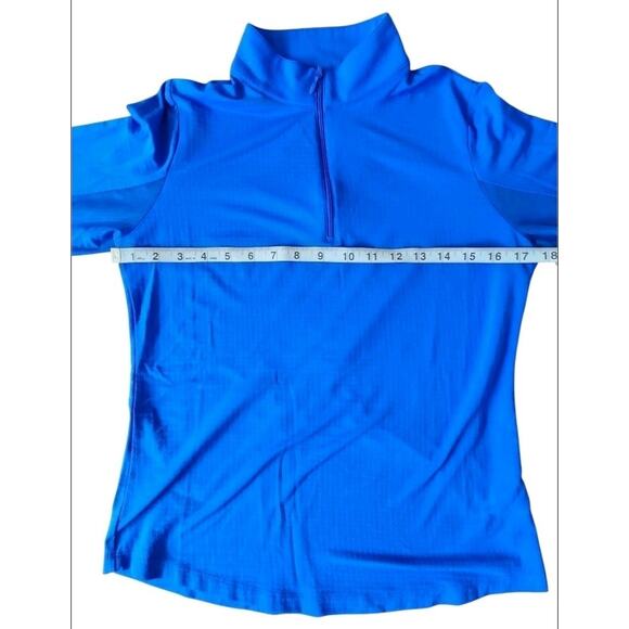 Ibkul Blue Long Sleeve Mock Neck Top Women's Size Small Golf Pickleball Tennis - Picture 5 of 6